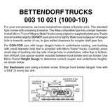 N Scale Micro Trains 310021 Bettendorf Trucks w/Short Coupler (10) Pr