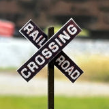 HO Scale ScaleSigns.com 20607-3d White on Black Railroad 3D Crossbuck Sign
