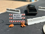 HO Scale ScaleSigns.com 403604 Type 3 Alley Closed Construction Barricade