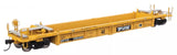 HO Scale Walthers MainLine 910-8424 Small Black & White TTX logo w/yellow conspicuity stripes TTX DTTX 745454 Thrall Rebuilt 40' Well Car