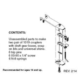 N Scale Micro Trains 102008 Unassembled Coupler w/Very Long Extension 2 pr