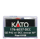 N Scale Kato 176-6037-DCC Amtrak 108 P42 Phase VI 50th Anniversary w/DCC