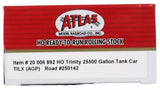 HO Scale Atlas 20006892 AGP TILX 250142 Trinity 25,500-Gallon Tank Car