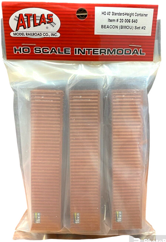 HO Scale Atlas 20006540 Beacon BMOU 40' Standard Container 3-Pack Set #2