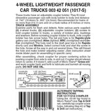 N Scale Micro Trains 342051 Silver Lightweight 4-Wheel Passenger Car Trucks (1)