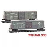 N Micro Trains 98305082 Weathered Gulf, Mobile & Ohio 50' Boxcar w/10' Door (2)