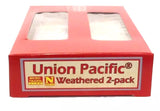 N Micro Trains 98305078 Union Pacific UP 50' Rib-Side Double-Door Boxcar 2-Pack