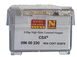 N Scale Micro Trains 096 00 230 CSX 253876 3-Bay Covered Hopper