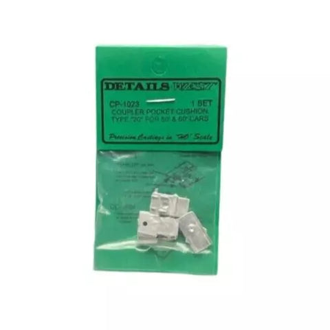 HO Scale Details West CP-1023 Coupler Pocket Cushion Type "20" For 50' & 60' Car