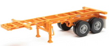HO Scale Walthers SceneMaster 949-4502 Orange 20' Container Chassis 2-Pack