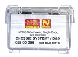 N Scale Micro Trains 025 00 356 Chessie System B&O 401110 50' Rib Side Boxcar