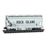 N Scale Micro Trains 092 00 630 Rock Island RI 12031 2-Bay Covered Hopper