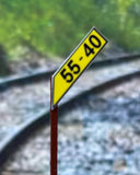 HO Scale ScaleSigns.com 2030Cv1 Speed Limit Slim 55-40 Sign (2) pcs