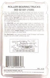 N Scale Micro Trains 302031  Roller-Bearing Trucks With Short Couplers 1 Pair
