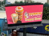 HO Scale ScaleSigns.com 160701 Dunkin Donuts Sign for Walther Billboard Kit