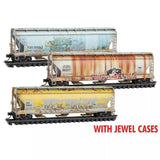 N Micro Trains 98305083 First Union Rail Weathered ACF 3-Bay Covered Hopper (3)