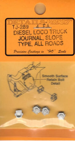 HO Scale Details West TJ-289 4 EA Diesel Loco Truck Journal, Slope Type All Road