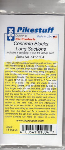 HO Scale Pikestuff 541-1004 Concrete Blocks Long Sections