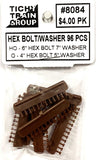 HO Scale Tichy Train Group 8084 6" Hex Bolt w/7" Washer pkg (96)