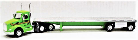 HO Scale Trucks n Stuff 59 Peterbilt 579 St Germain Semi Truck w/Flatbed Trailer