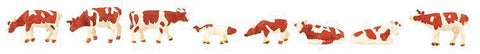 N Scale Faller Gmbh 155902 Brown and White Cows Figures (8) pcs