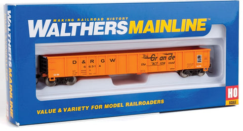 HO Scale Walthers MainLine 910-6156 D&RGW Rio Grande 56314 53' Thrall Gondola