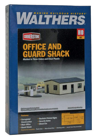 HO Scale Walthers Cornerstone 933-3517 Office & Guard Shack Kit