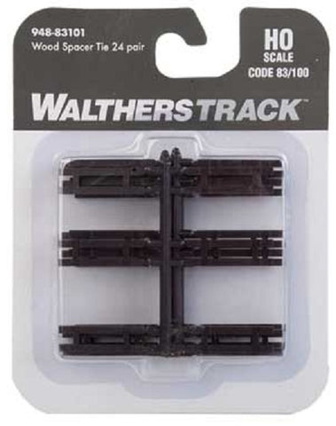 HO Scale Walthers 948-83101 Code 83/100 Wood Spacer Ties (24) Pair