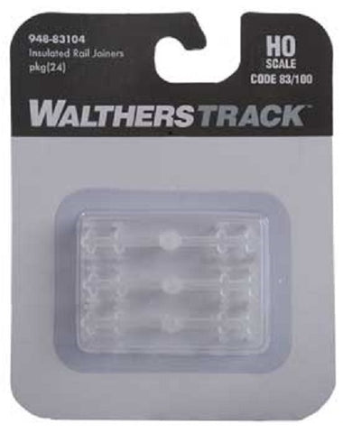 HO Scale Walthers 948-83104 Code 83 or 100 Insulated Rail Joiners pkg (24)