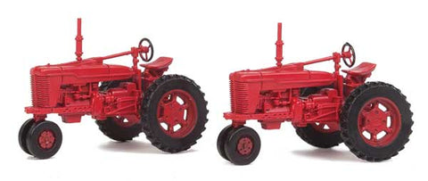 HO Scale Walthers Scene Master 949-4160 Red Farm Tractor 2-Pack