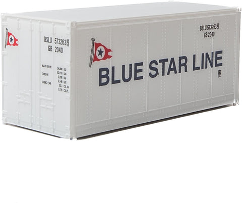 HO Scale Walthers SceneMaster 949-8661 Blue Star Line 20' Smooth Container