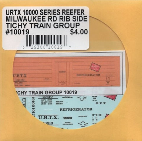 HO Scale Tichy Train Group 10019 Milwaukee Road/URTX Ribbed-Side Reefers Decal Set