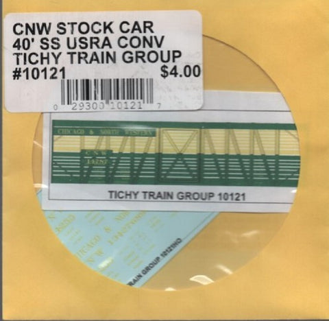 HO Scale Tichy Train Group 10121 Chicago North Western USRA 40' Wood Stock Car Decal Set
