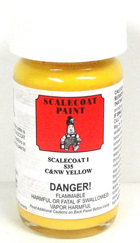 Scalecoat I S1035 CNW Chicago & North Western Yellow 2 oz Enamel Paint Bottle