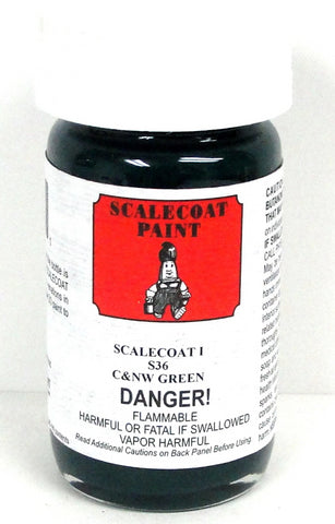 Scalecoat I S1036 CNW Chicago & North Western Green 2 oz Enamel Paint Bottle