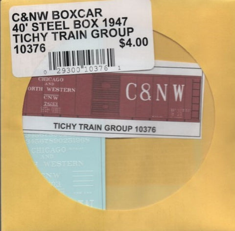HO Scale Tichy Train Group 10376 Chicago North Western 40' Steel Boxcar Decal Set
