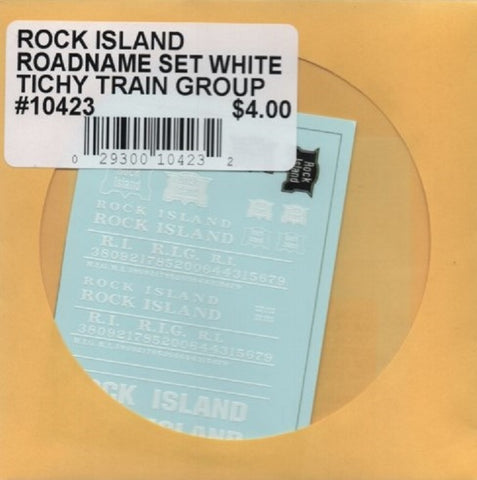 HO Scale Tichy Train Group 10423 Rock Island Roadname White Decal Set