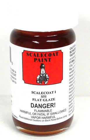 Scalecoat I S1051 Flat Glaze 2 oz Enamel Paint Bottle