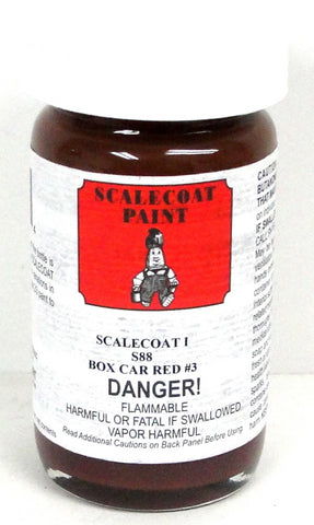 Scalecoat I S1088 Boxcar Red #3 2 oz Enamel Paint Bottle