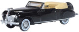 HO Scale Oxford Diecast 87LC41006 Black & Tan 1941 Lincoln Continental Convertible