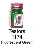 Testors 1174 Fluorescent Green Enamel 1/4 oz Paint Bottle