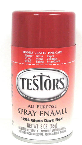 Testors 1204 Gloss Dark Red Enamel 3 oz Spray Paint Can