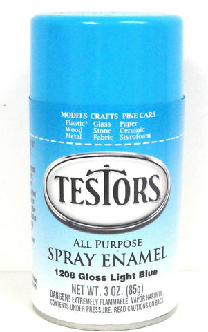 Testors 1208 Gloss Light Blue Enamel 3 oz Spray Paint Can