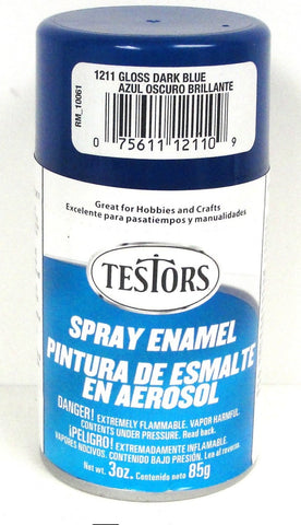 Testors 1211 Gloss Dark Blue Enamel 3 oz Spray Paint Can