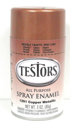 Testors 1251 Copper Metallic Enamel 3 oz Spray Paint Can