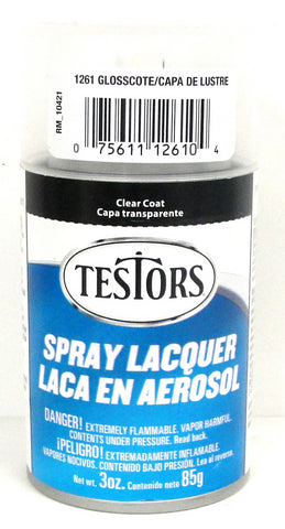 Testors 1261 Glosscote Lacquer 3 oz Spray Paint Can