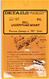 HO Scale Details West BE-127 Frame Mount Bell pkg (2)