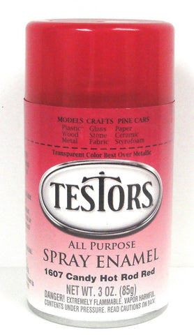 Testors 1607 Candy Hot Rod Red Enamel 3 oz Spray Paint Can