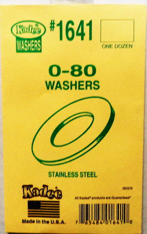 HO Scale Kadee #1641 Washers Stainless Steel 0-80 (12) pcs
