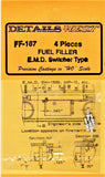 HO Scale Details West FF-167 Fuel Fillers EMD Switcher Type pkg (4)
